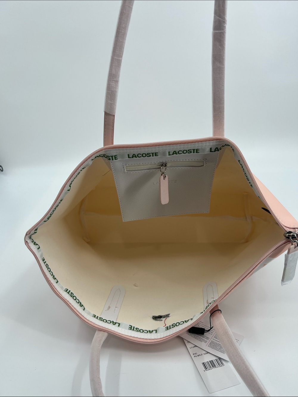 Lacoste Pink & White Logo Graphic Tote - Picture 8 of 13